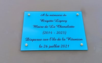Une plaque en l’honneur de Mme Brigitte Ligney